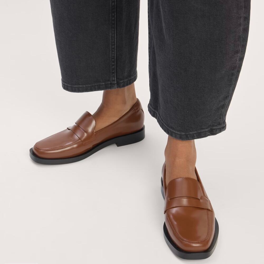 Everlane The Modern Penny Loafer Shoes Women's 9 Rum Cognac